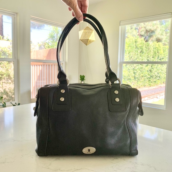 Fossil Pebbled Leather Marlow Satchel Handbag - Picture 14 of 16